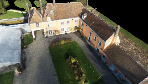 Ein mit Pix4Dmodel und Luftaufnahmen der Bebop 2 erstelltes 3D-Modell (Bild: Parrot)